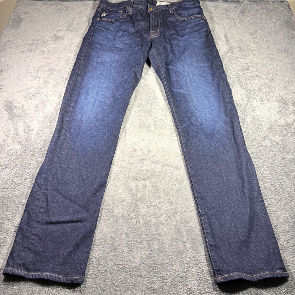 AG Adriano Goldschmied Tellis Modern Slim Jeans Dark Indigo 35x33 Japanese Denim